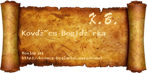 Kovács Boglárka névjegykártya